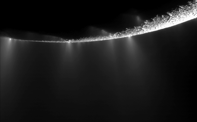 moon Enceladus icy volcanoes