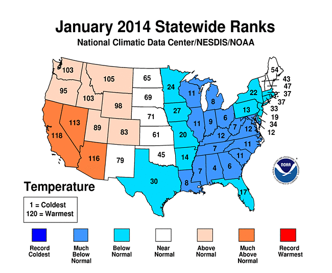 2014 January statewide ranks preliminary NOAA