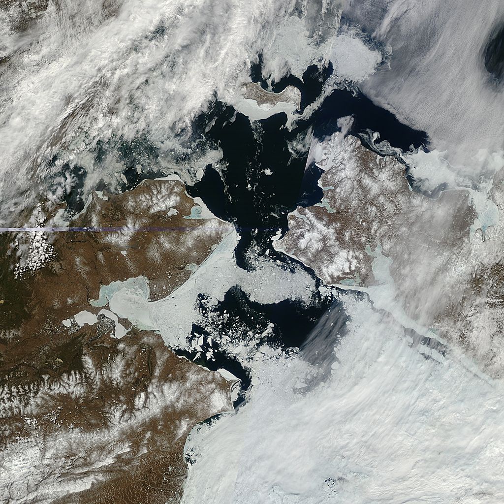 Bering Strait, satellite view / Courtesy NASA