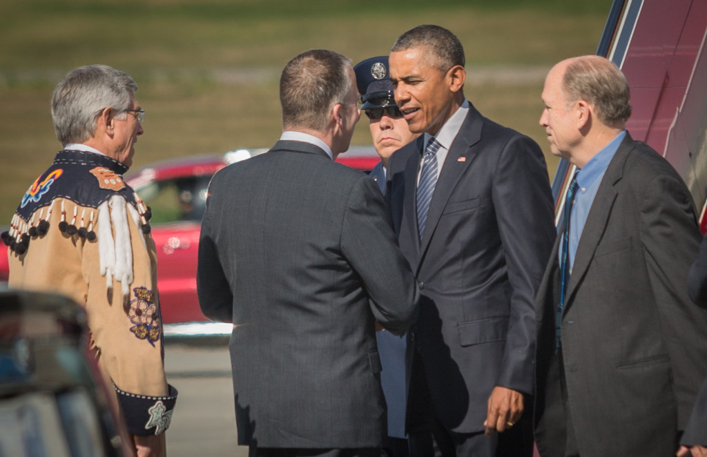 President Obama arrives in Alaska / Image by Clark Mishler